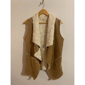 Double Zero Women's Size Large Faux Suede/Fur Vest